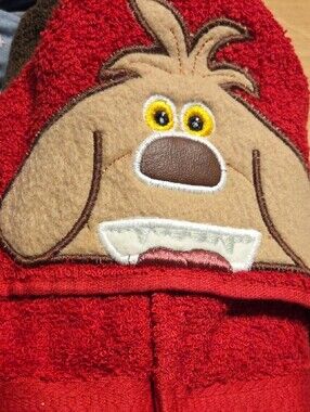 Kids Red Monster Hooded Towel with Appliqué